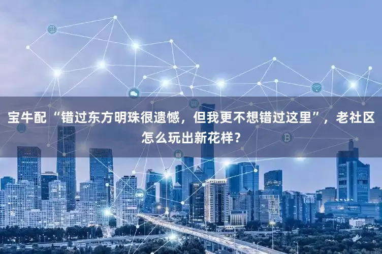 宝牛配 “错过东方明珠很遗憾，但我更不想错过这里”，老社区怎么玩出新花样？